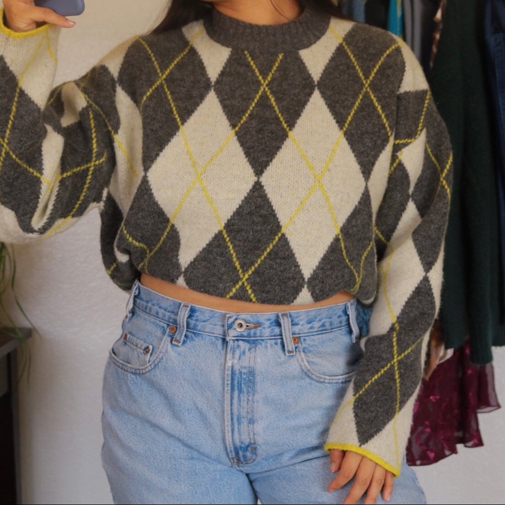 H&M argyle sweater